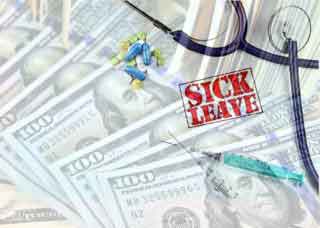 Image showing dollar and sick leave text