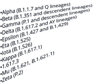 Variant names